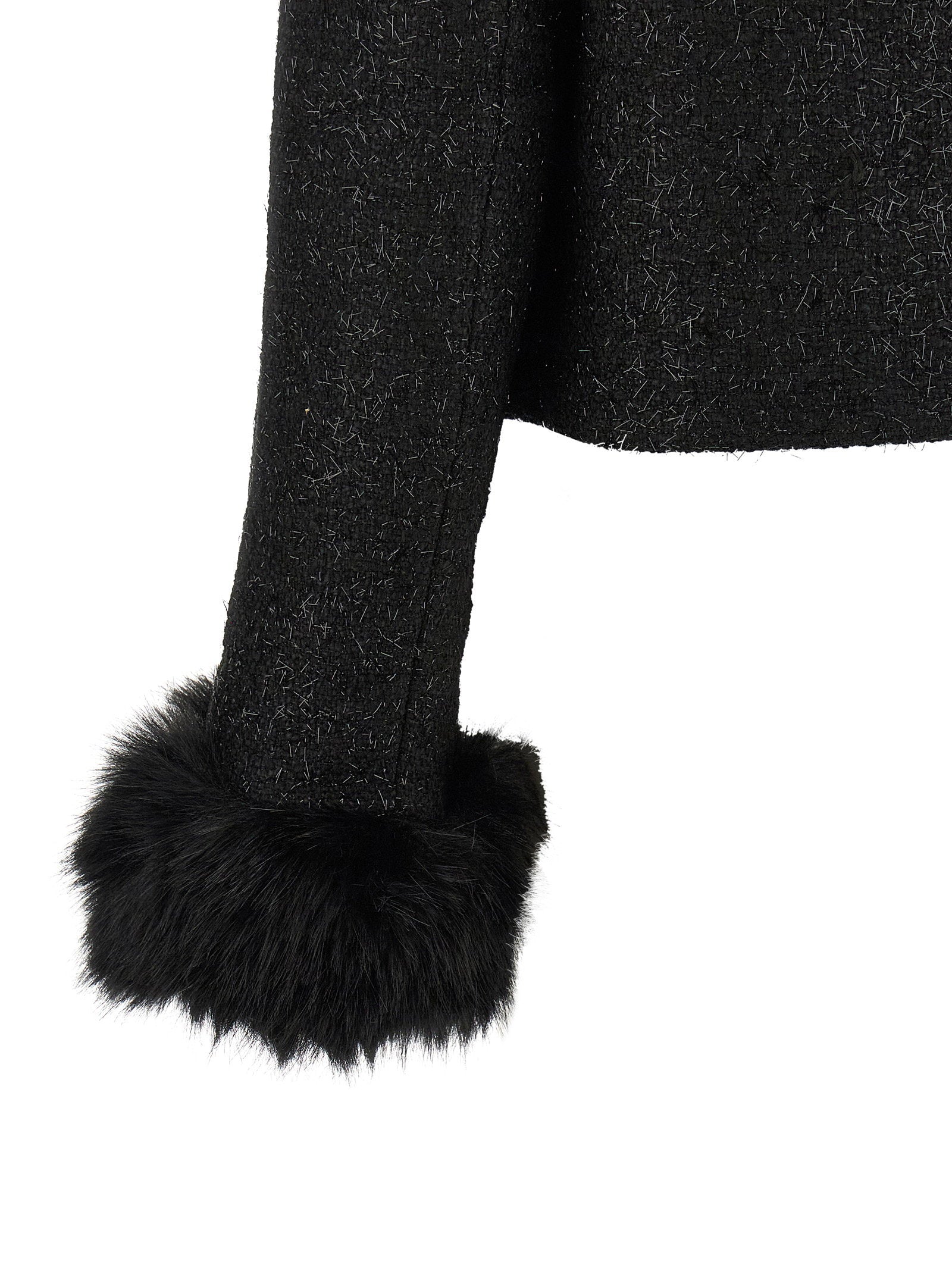 Self-Portrait Bouclé Fur Jacket
