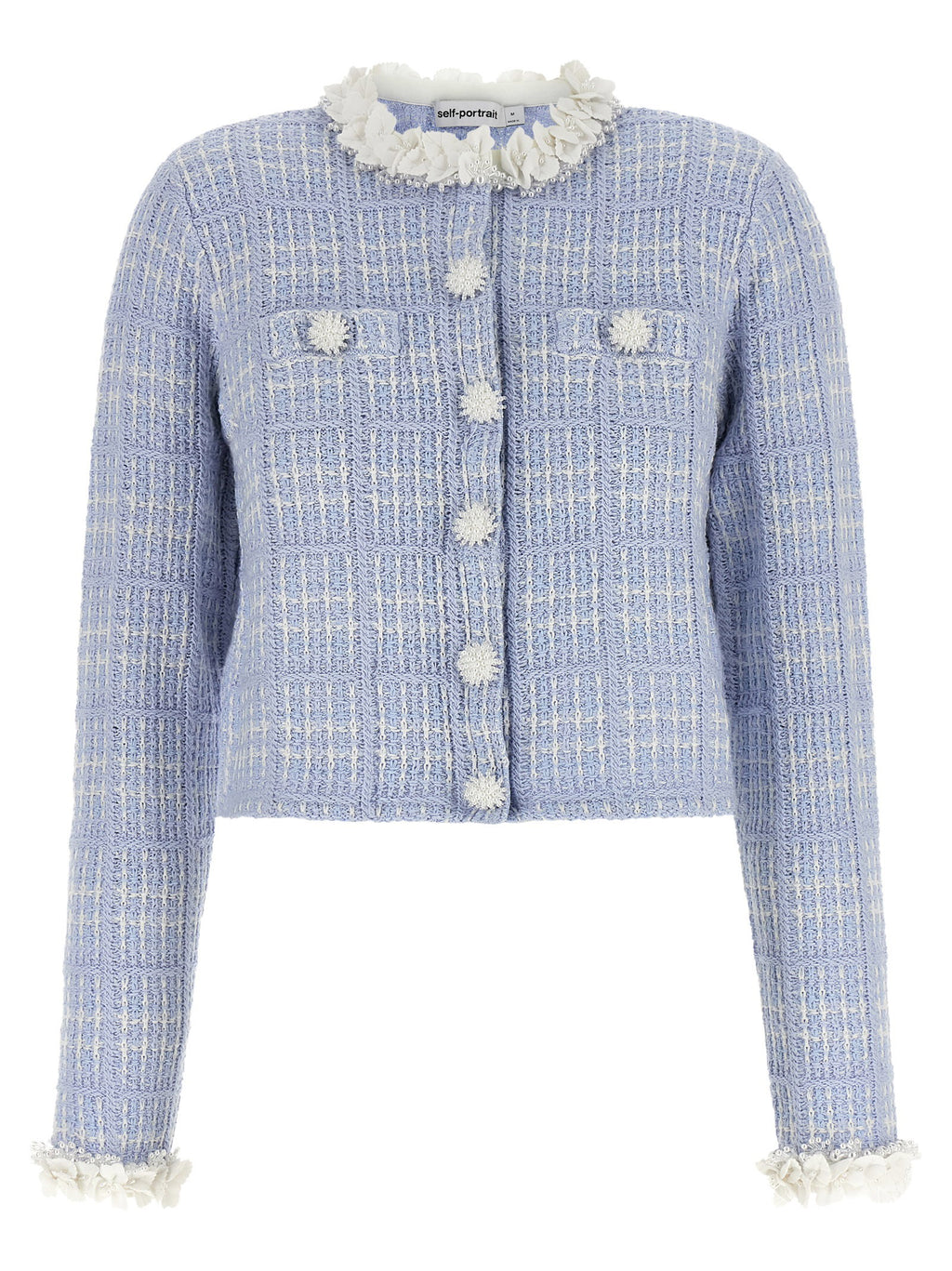 Self-Portrait Check Knit Jacket