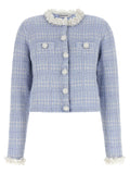 Self-Portrait Check Knit Jacket