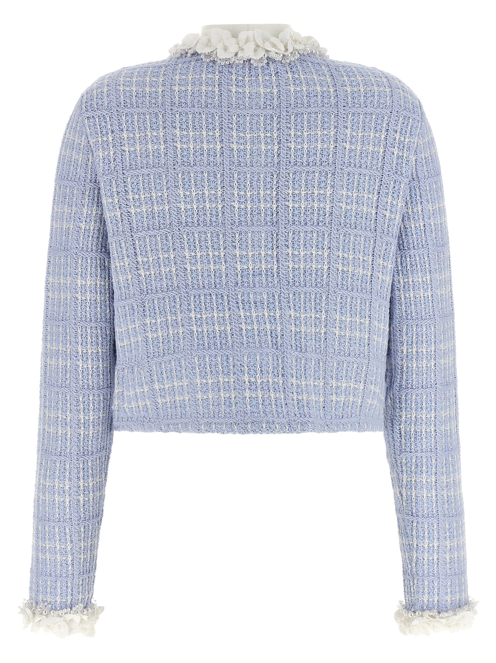 Self-Portrait Check Knit Jacket