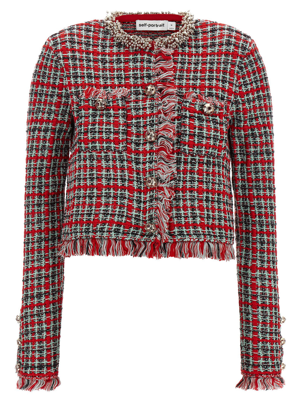 Self-Portrait Fringed Knit Jacket