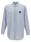 Comme Des Garçons Play Logo Patch Striped Shirt