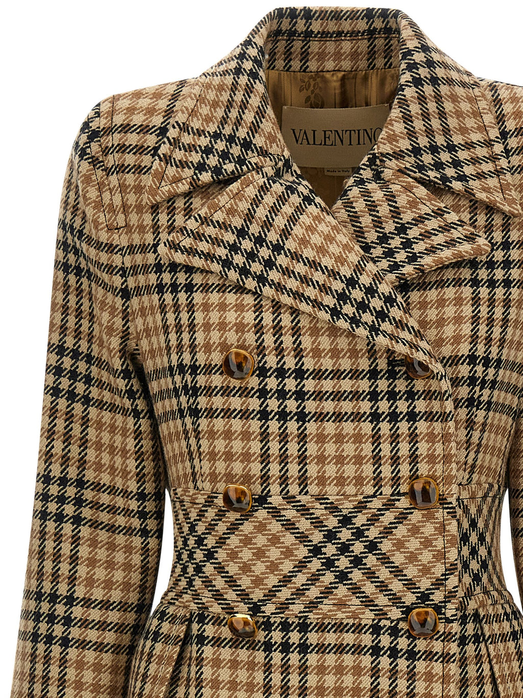 Valentino Garavani Houndstooth Wool Coat