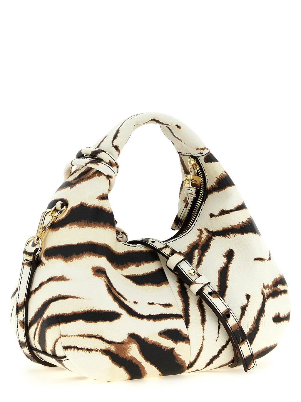 Ganni Mini Hobo Zebra Handbag