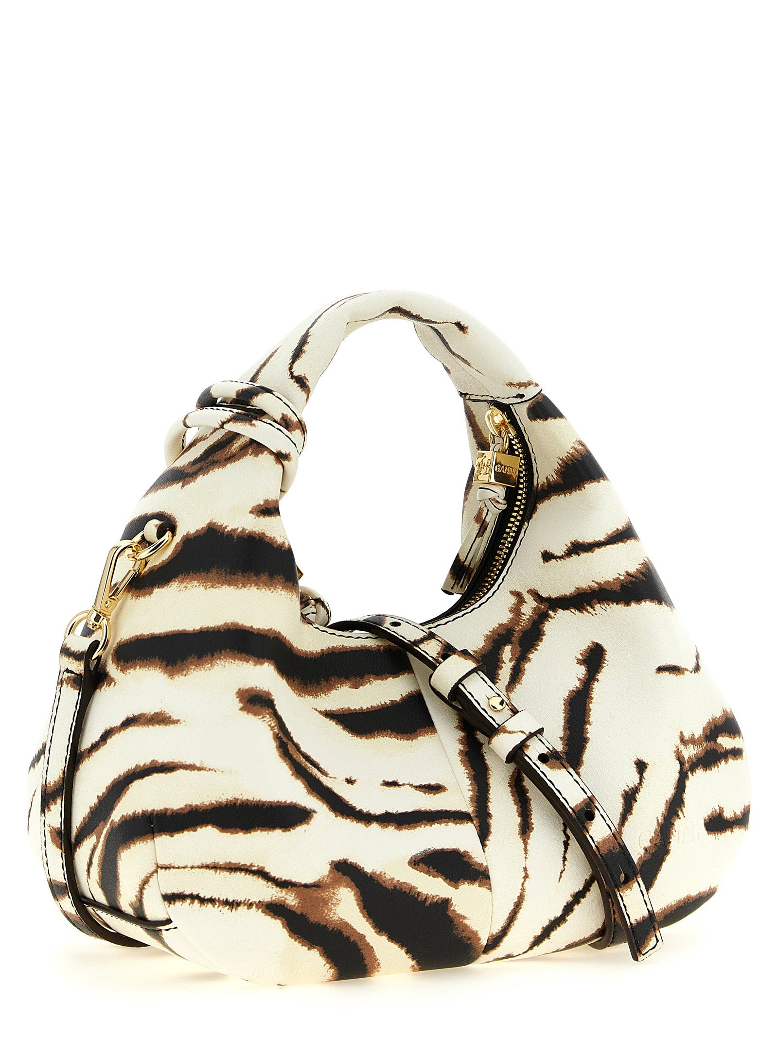 Ganni Mini Hobo Zebra Handbag