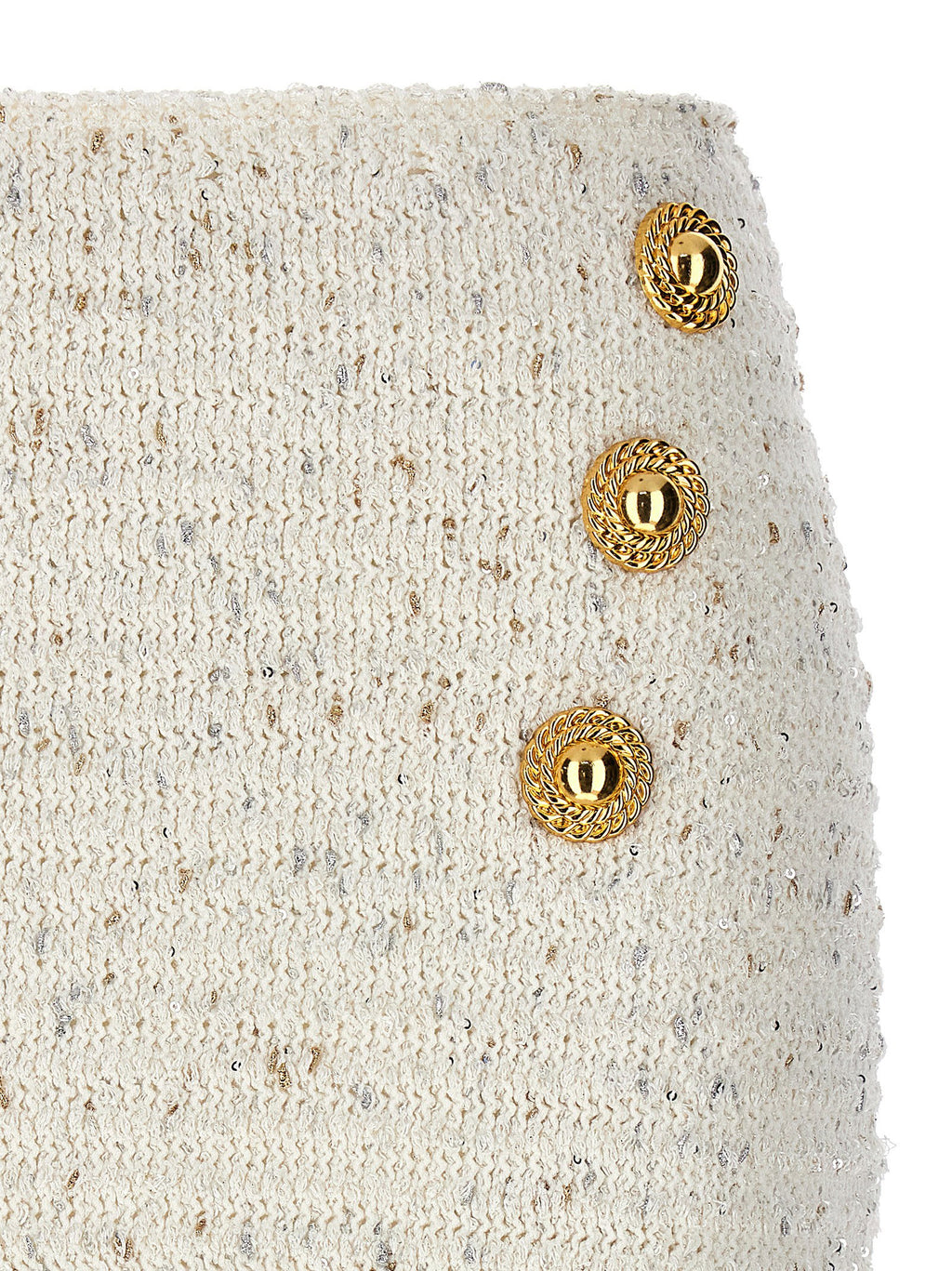 Balmain Fringed Tweed Skirt
