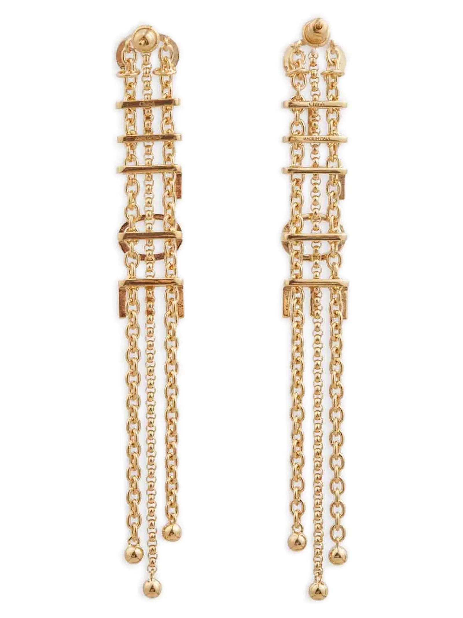Chloé Lettering Pendant Earrings