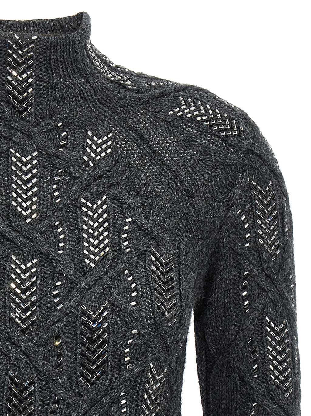 Ermanno Scervino Crystal Braid Sweater