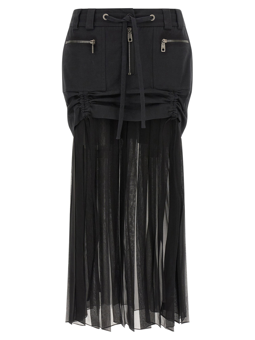 Dolce & Gabbana Twill And Chiffon Skirt