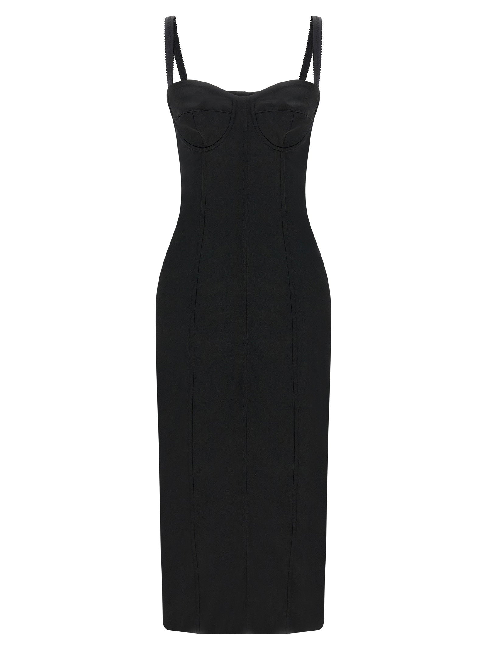 Dolce & Gabbana Black Sicily Bra Corset Dress