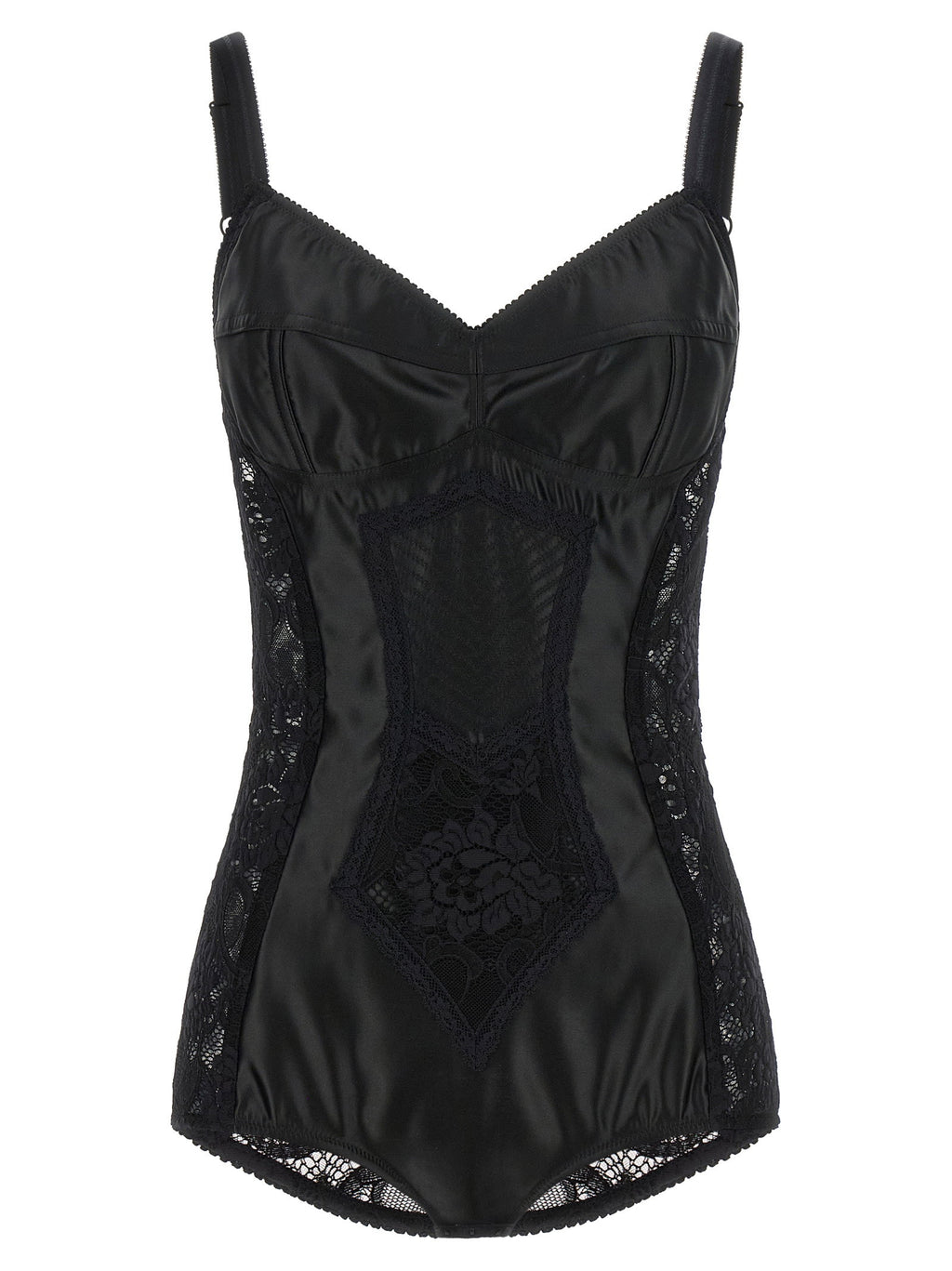 Dolce & Gabbana Satin And Lace Corsetry Bodysuit