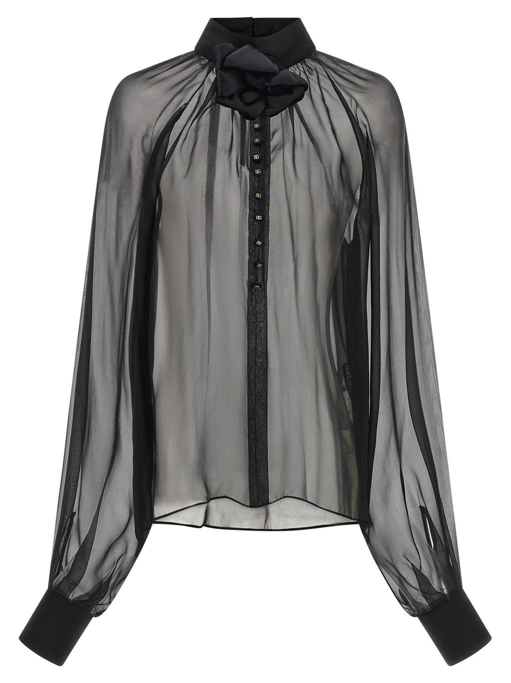 Dolce & Gabbana Chiffon Blouse With Flower
