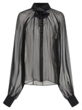 Dolce & Gabbana Chiffon Blouse With Flower