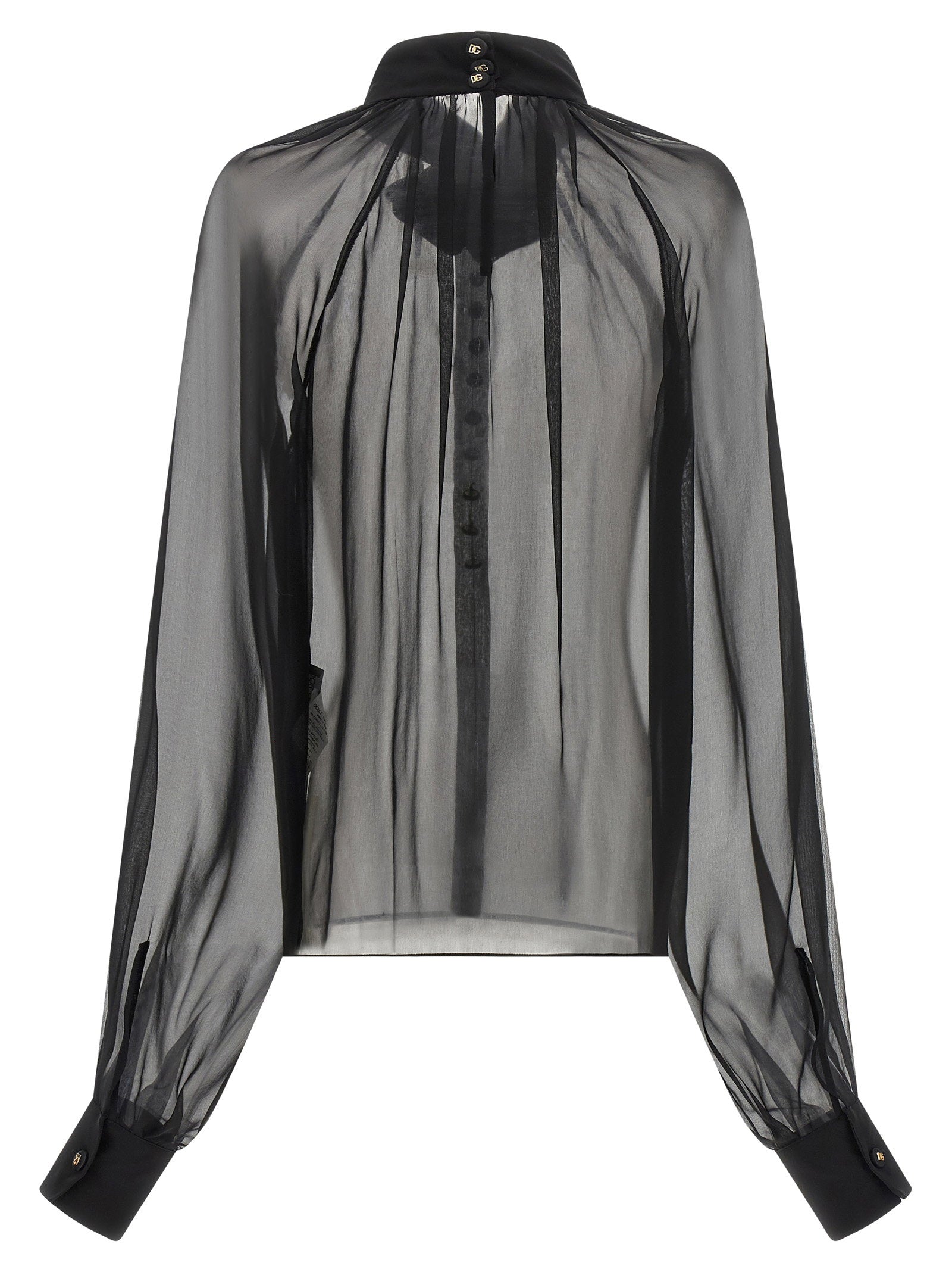 Dolce & Gabbana Chiffon Blouse With Flower