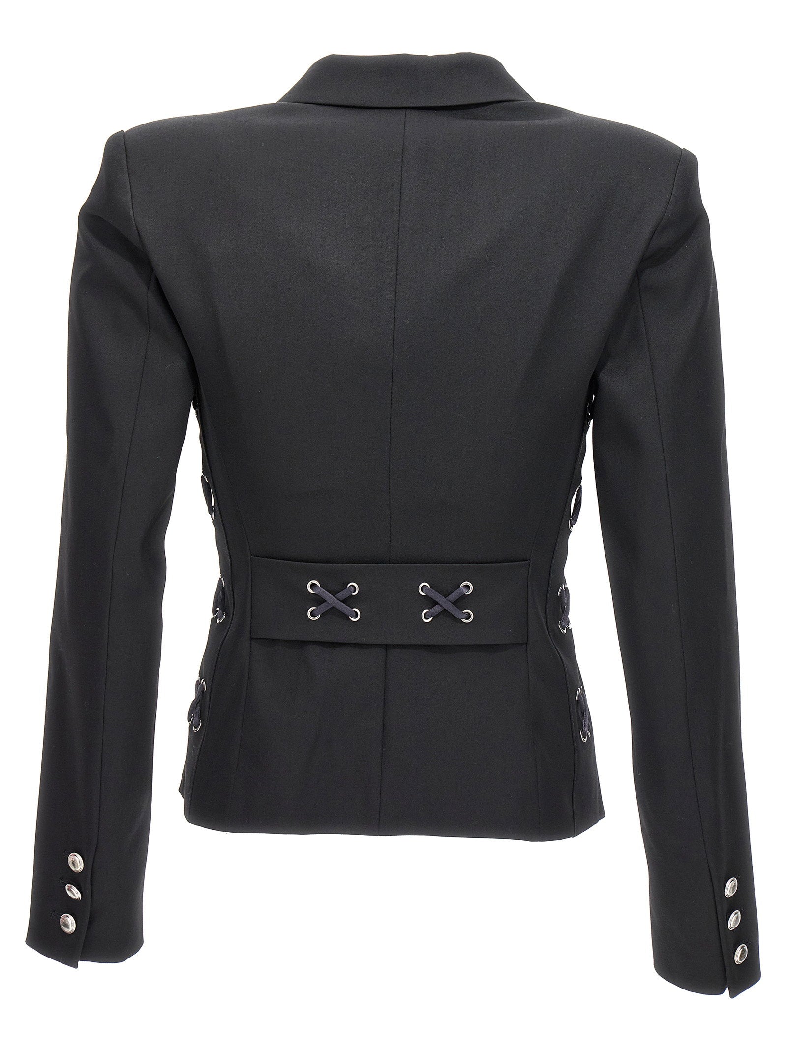 Alessandra Rich Single Breast Lace-up Blazer Jacket