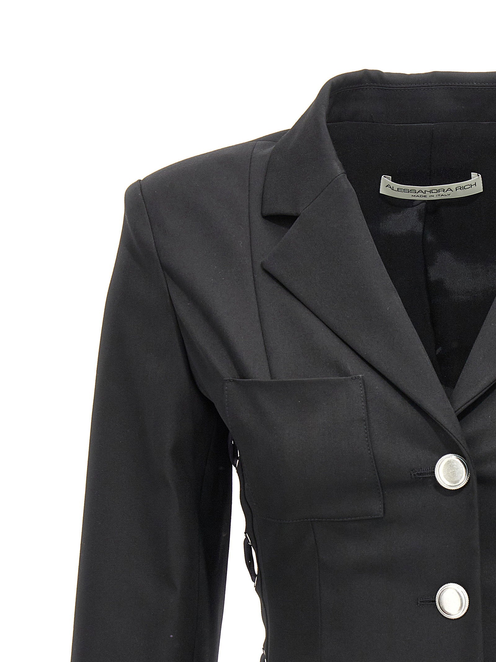 Alessandra Rich Single Breast Lace-up Blazer Jacket