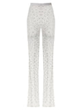 Alessandra Rich Rhinestone Lace Leggings