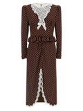 Alessandra Rich Polka Dot Midi Dress