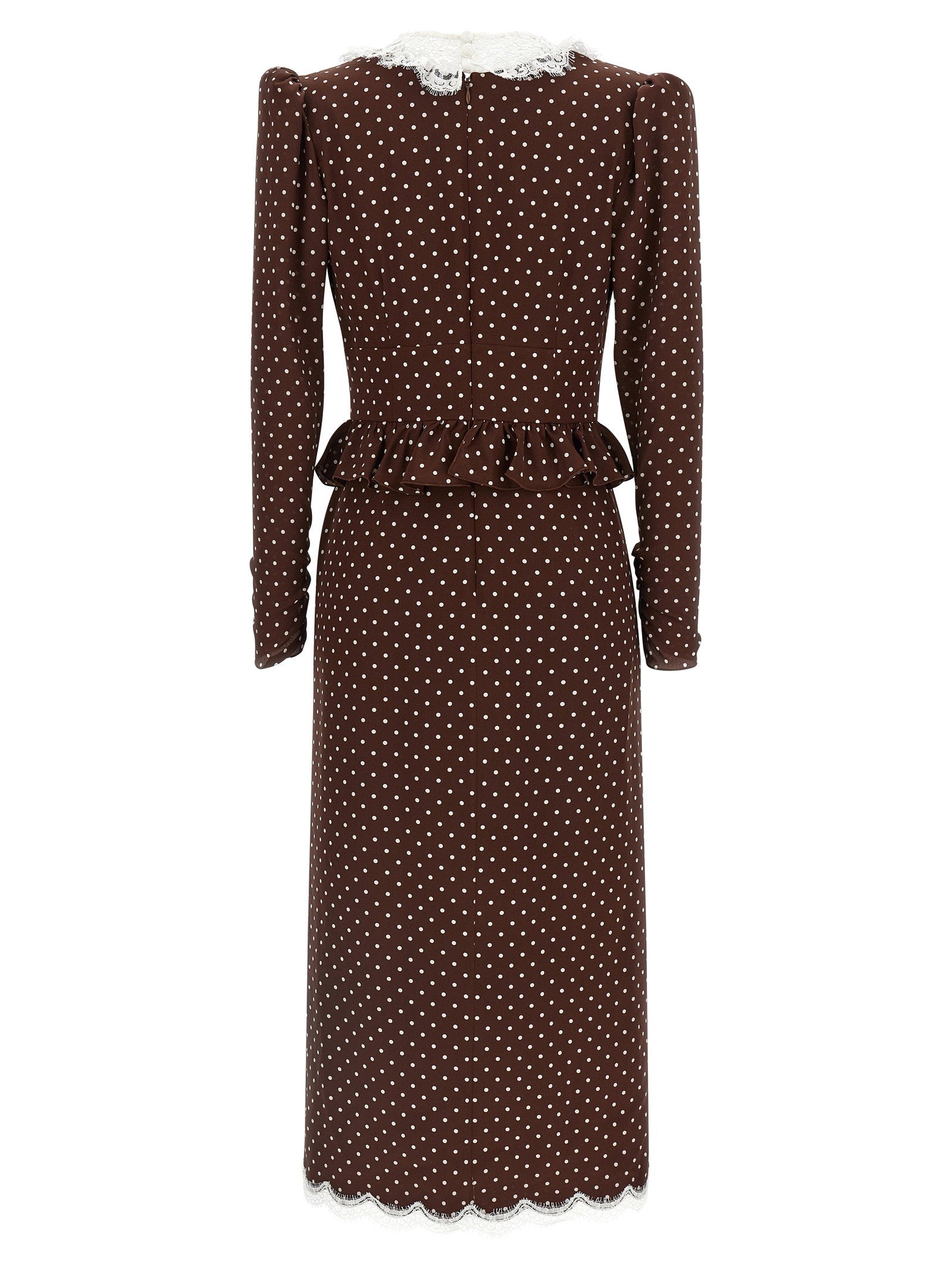 Alessandra Rich Polka Dot Midi Dress