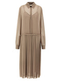 Ami Paris Pleated Midi Dress