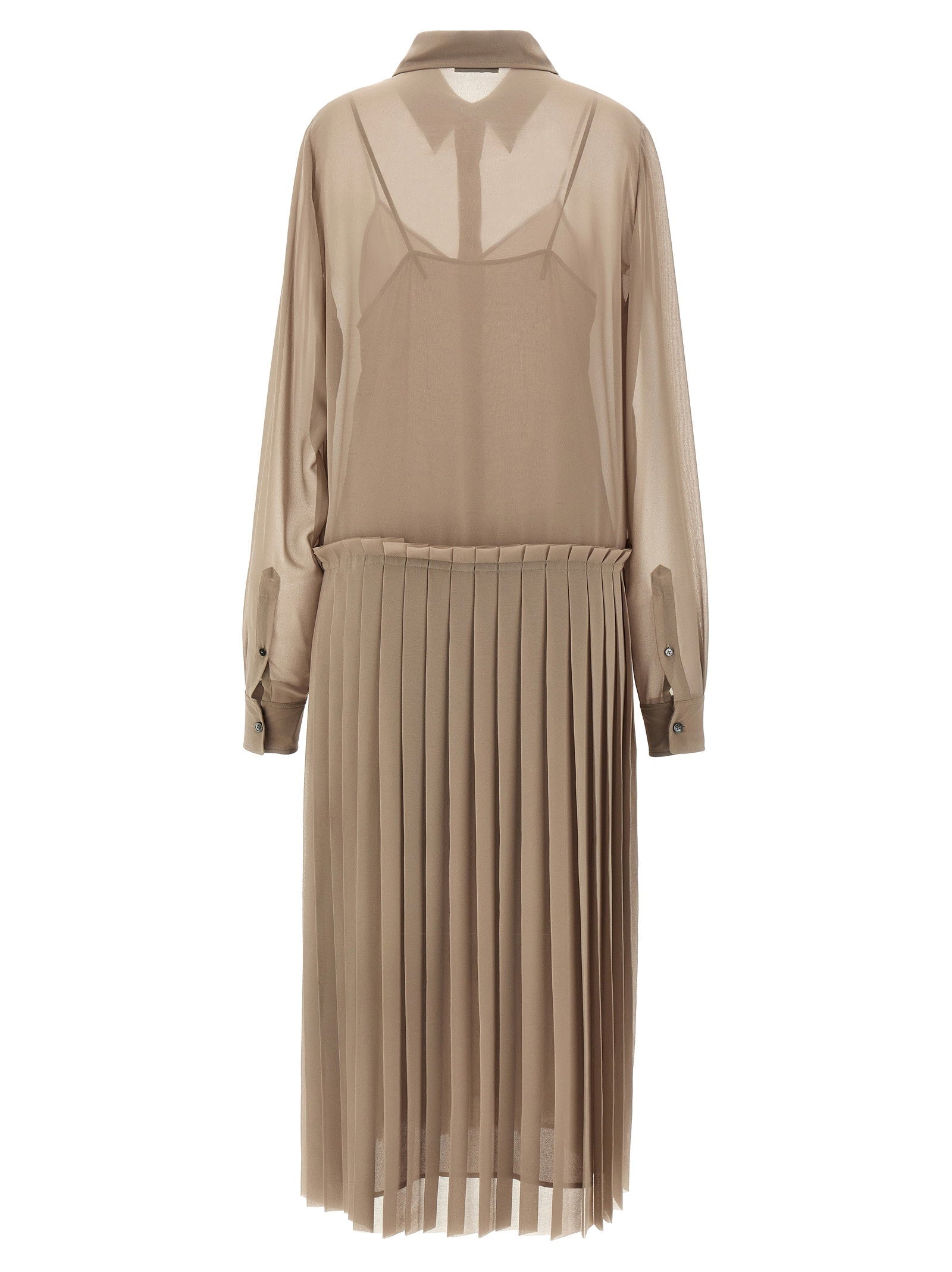 Ami Paris Pleated Midi Dress