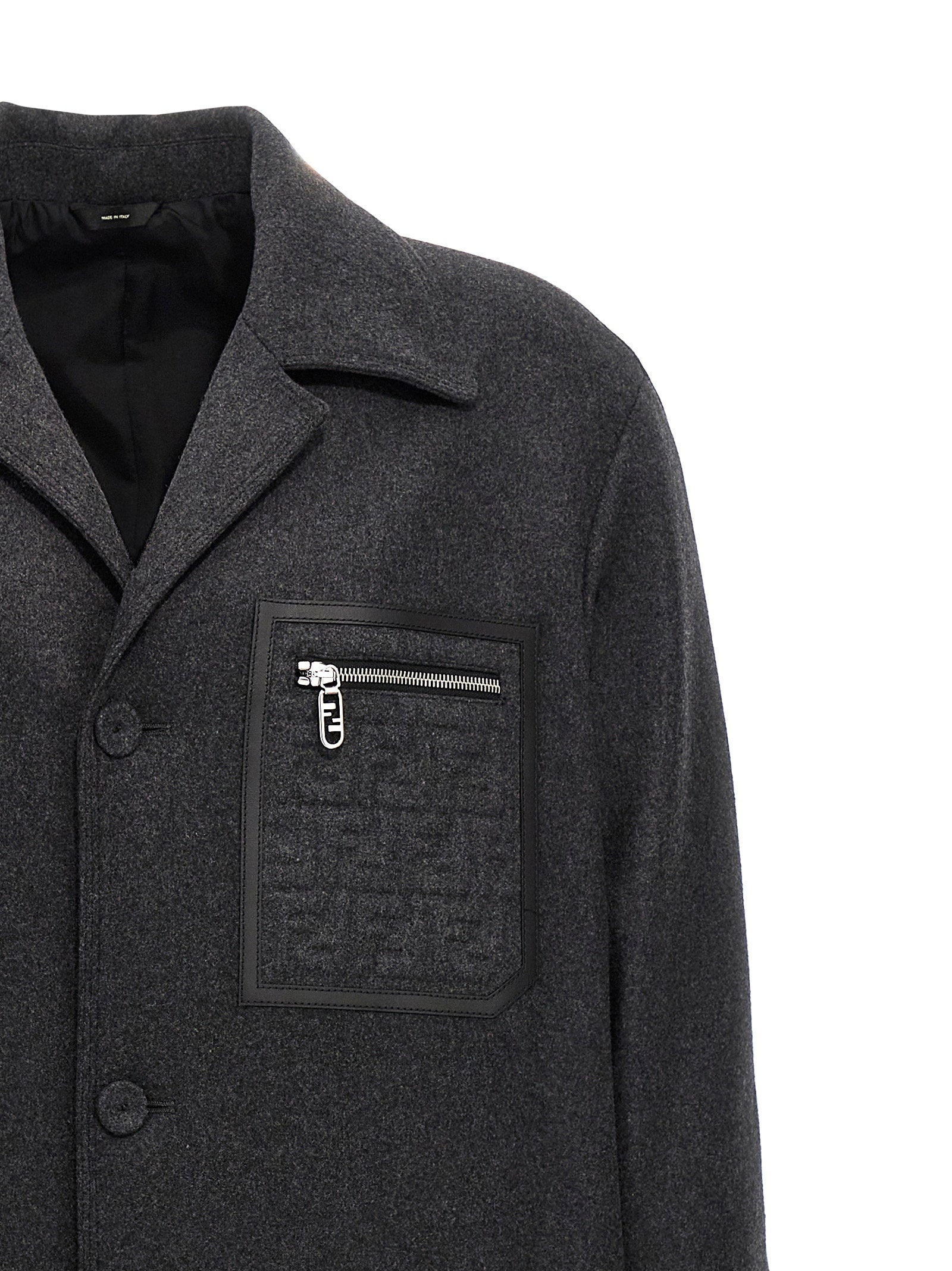 Fendi Single-breasted Cashmere Coat