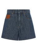 Fendi Chambray Denim Shorts