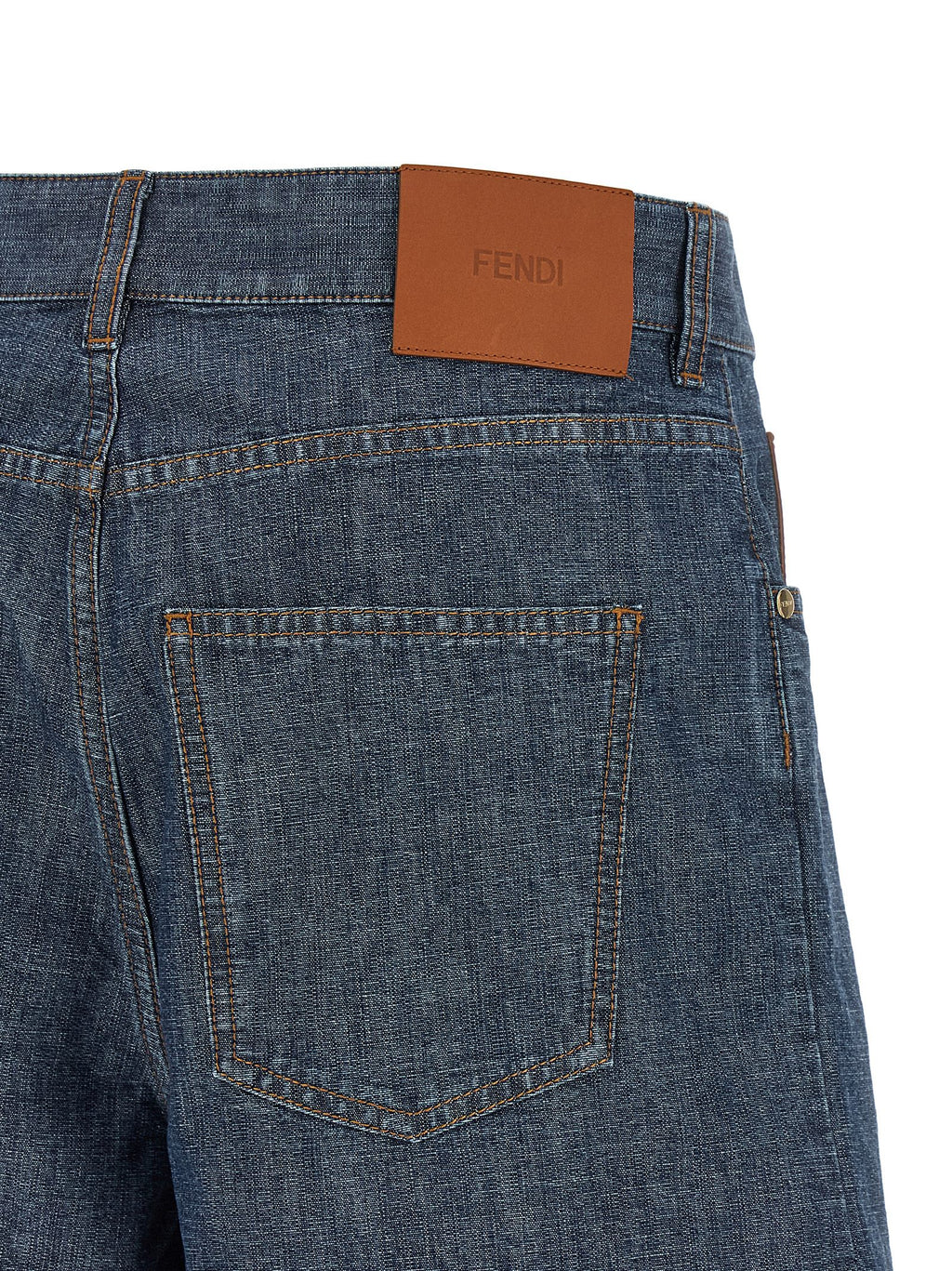 Fendi Chambray Denim Shorts