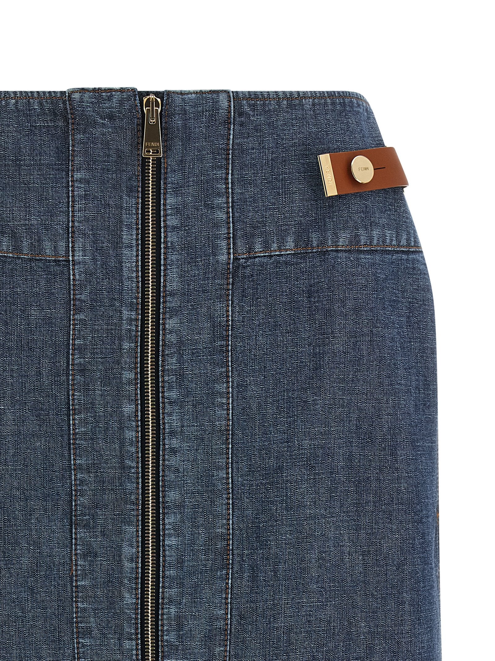 Fendi Chambray Denim Skirt