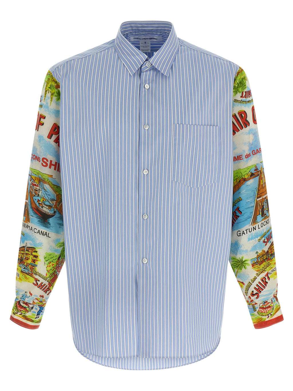 Comme Des Garcons Shirt Patterned Sleeve Shirt