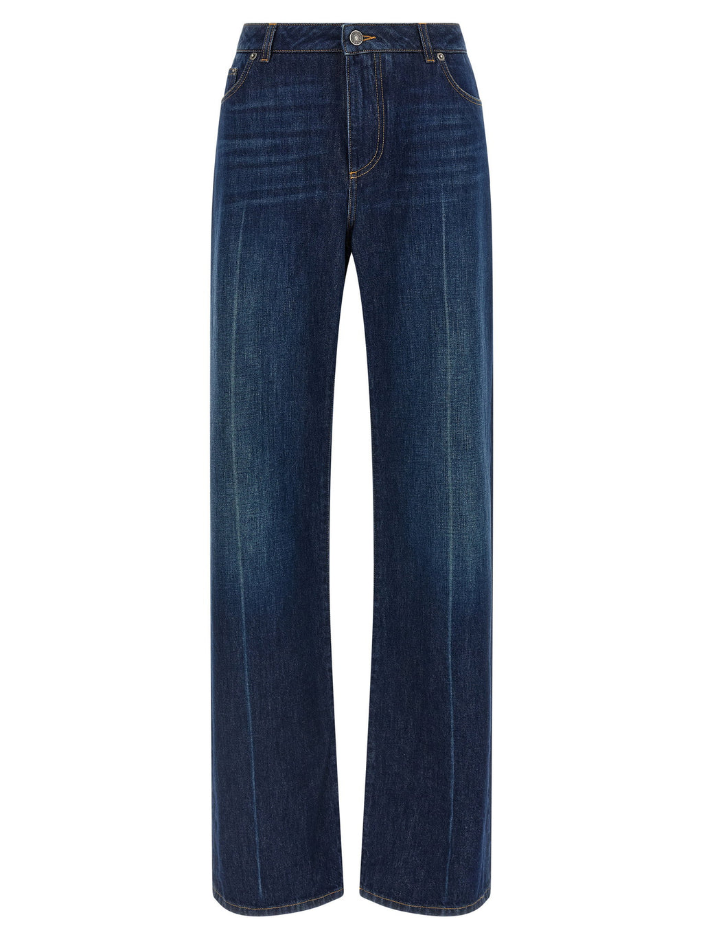 Dolce & Gabbana Stretched Pleated Trompe Loeil Jeans