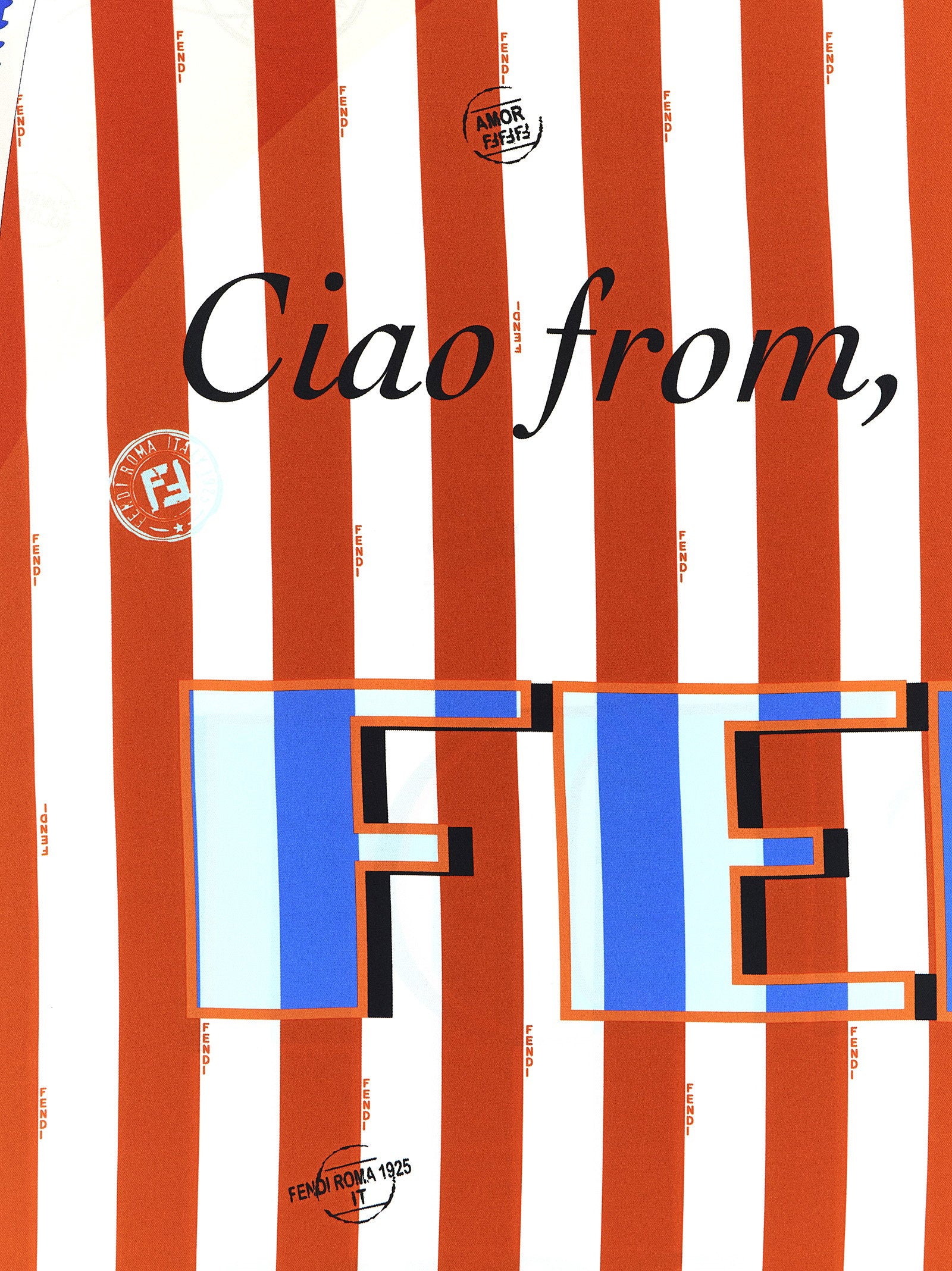 Fendi Pequin Silk Scarf