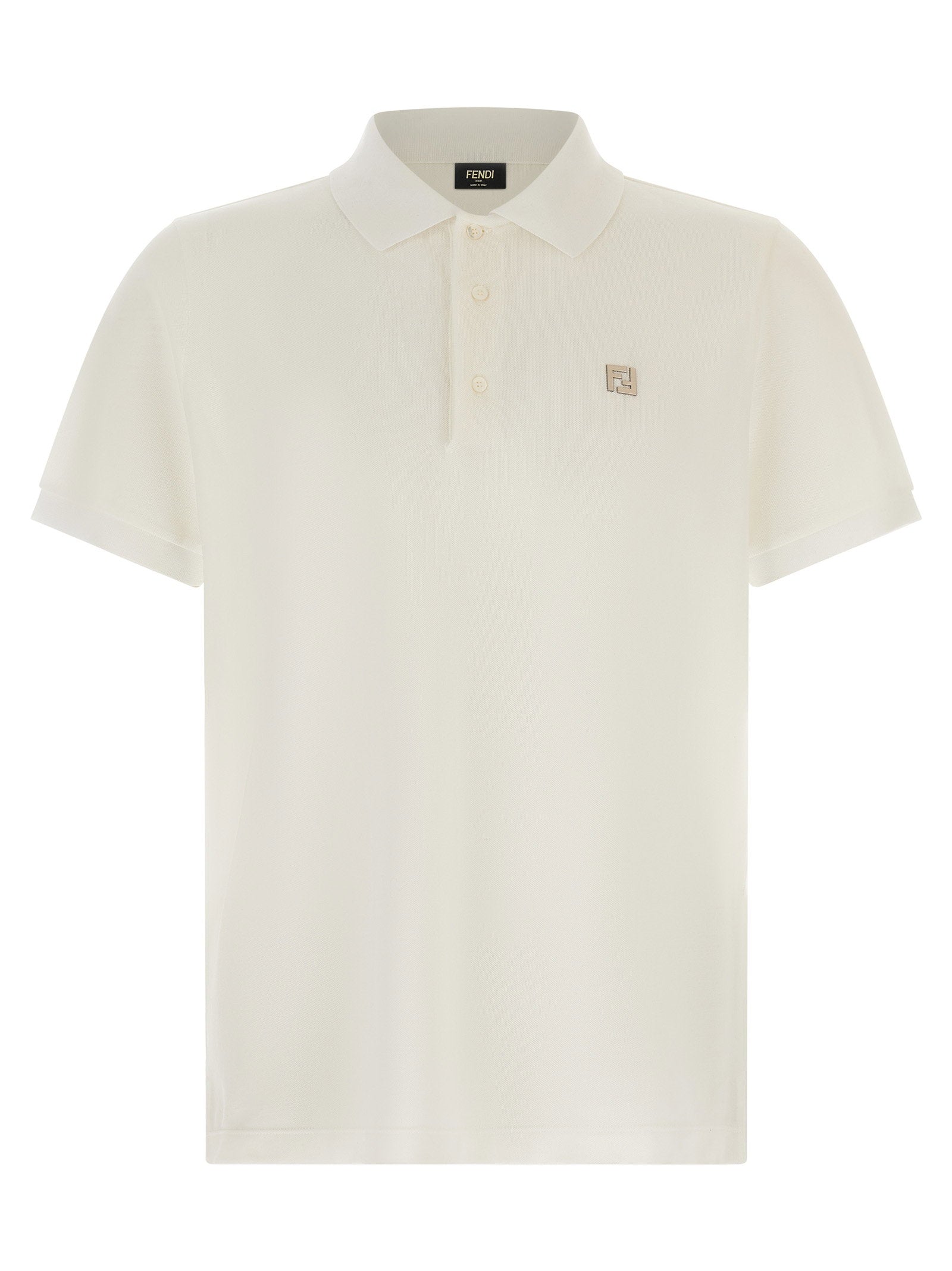 Fendi Ff Metallic Logo Polo Shirt
