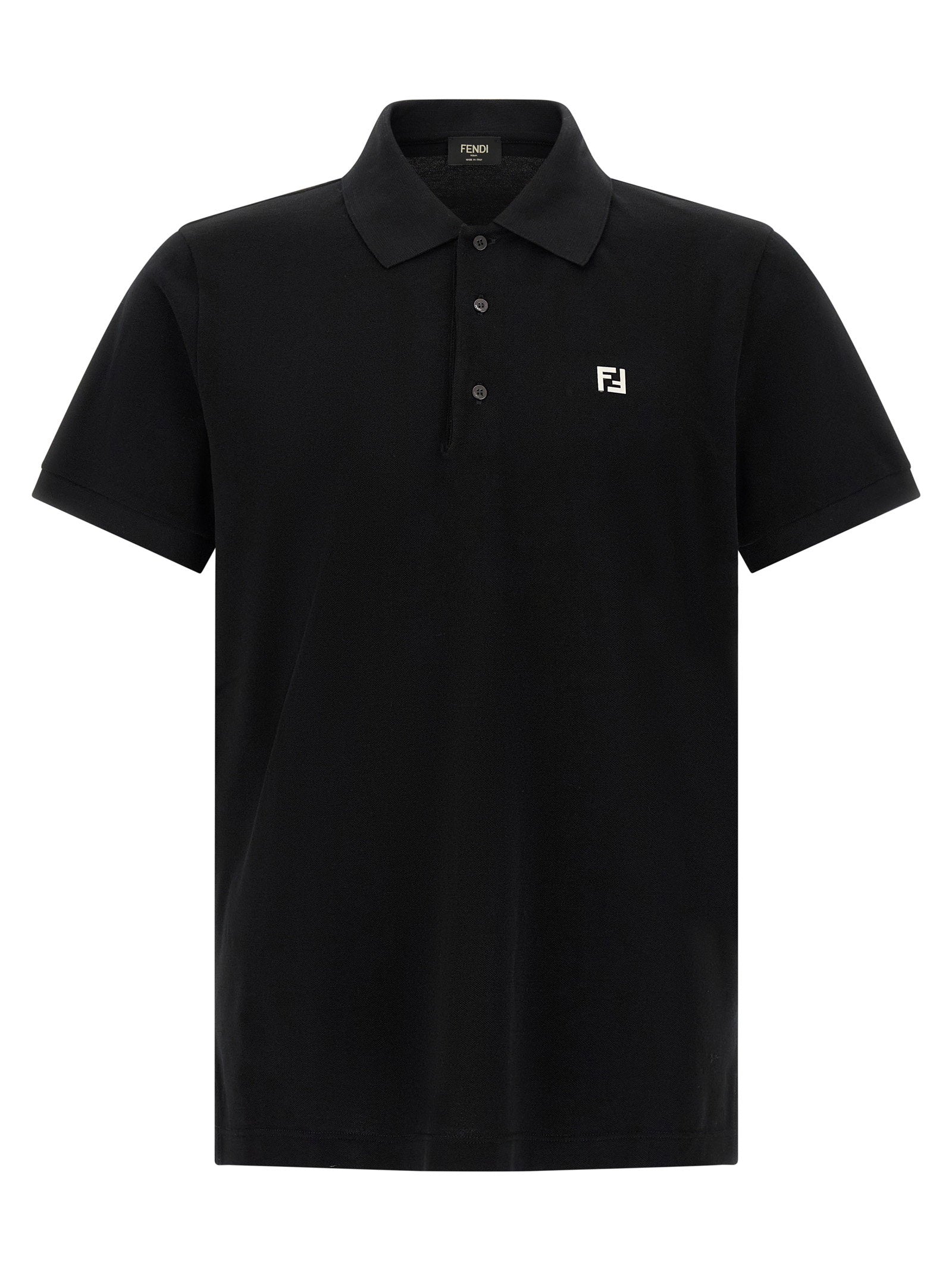 Fendi Ff Metallic Logo Polo Shirt