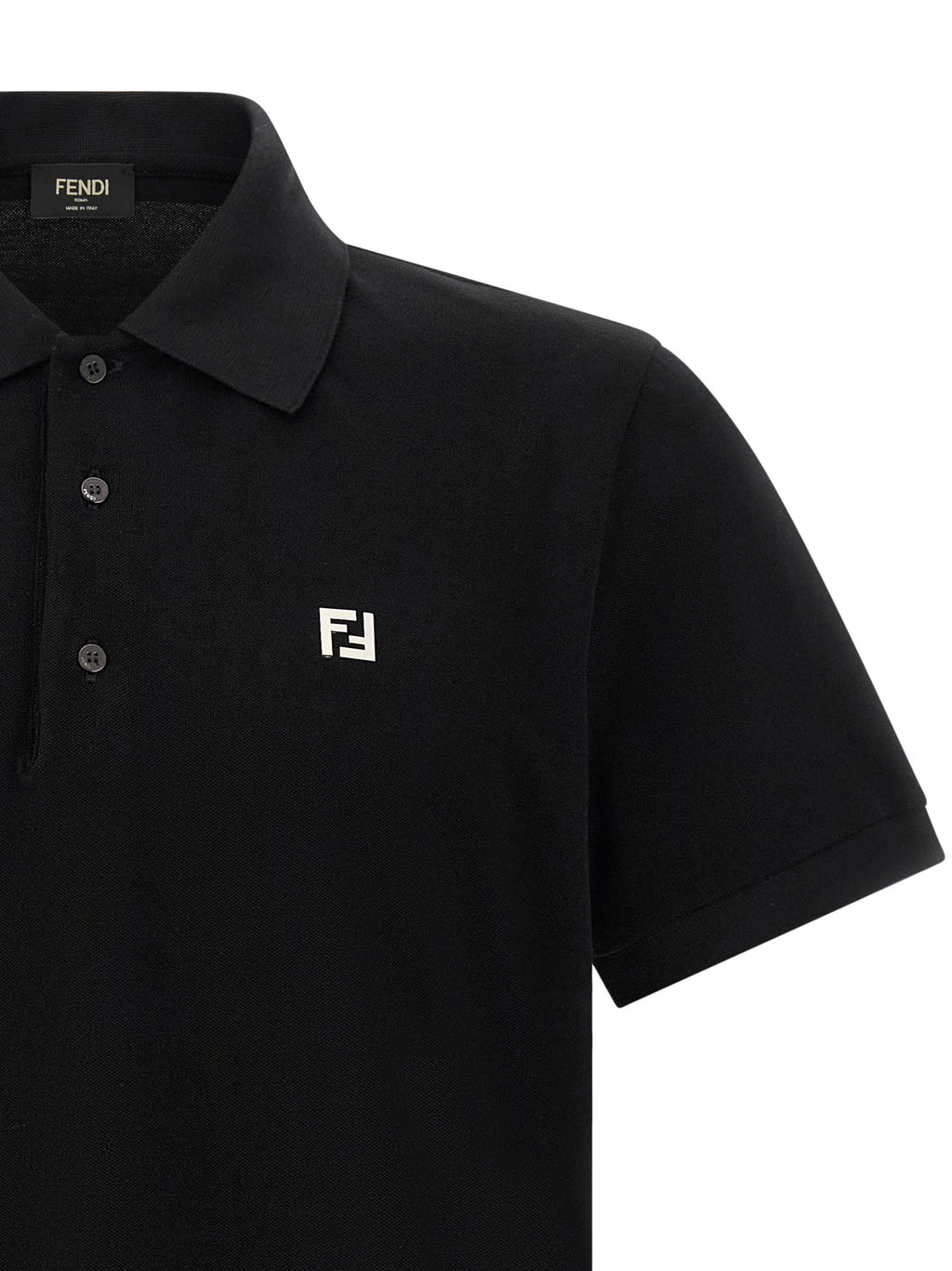 Fendi Ff Metallic Logo Polo Shirt