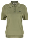 Fendi Shiny Viscose Polo Shirt