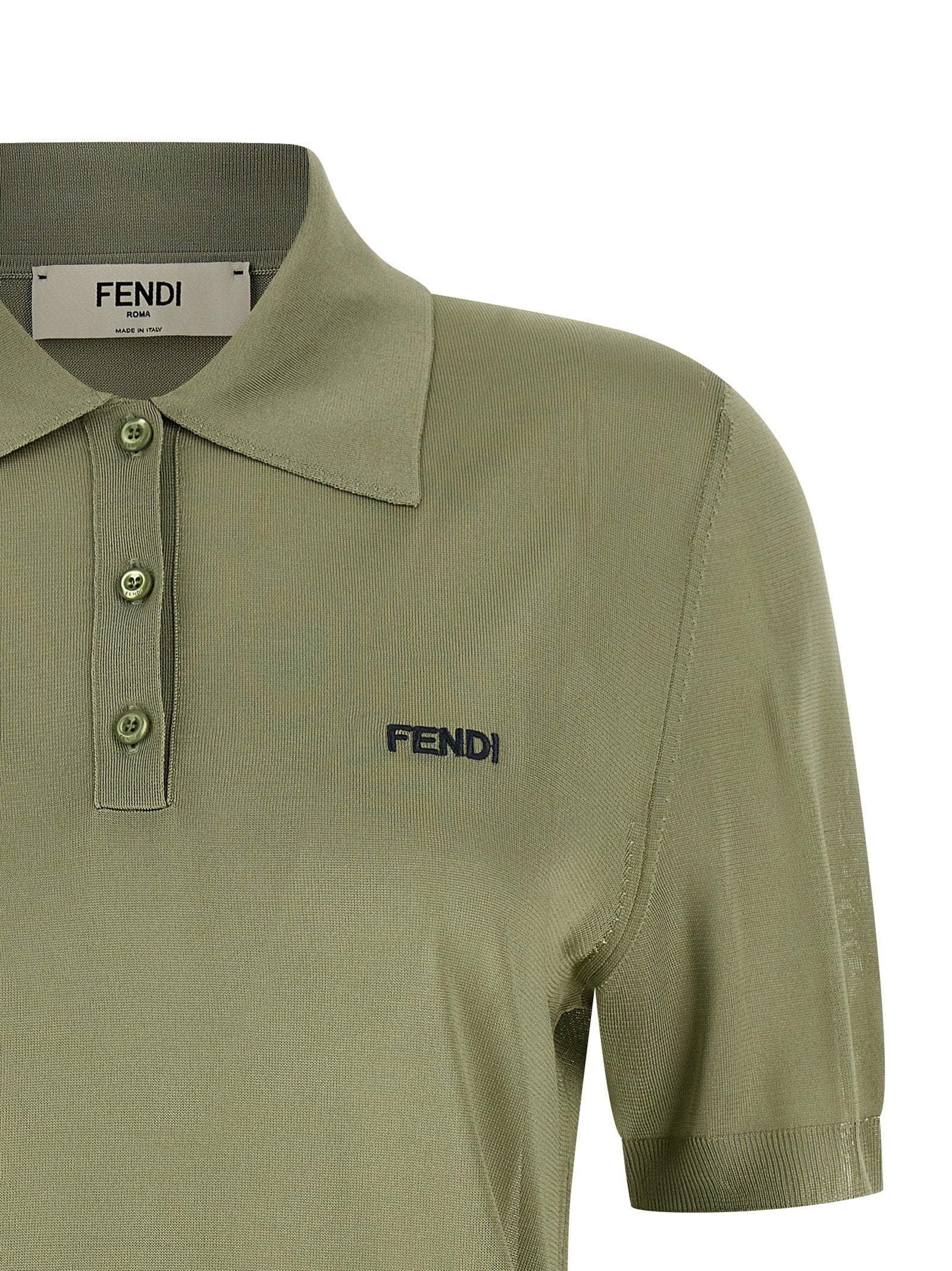 Fendi Shiny Viscose Polo Shirt