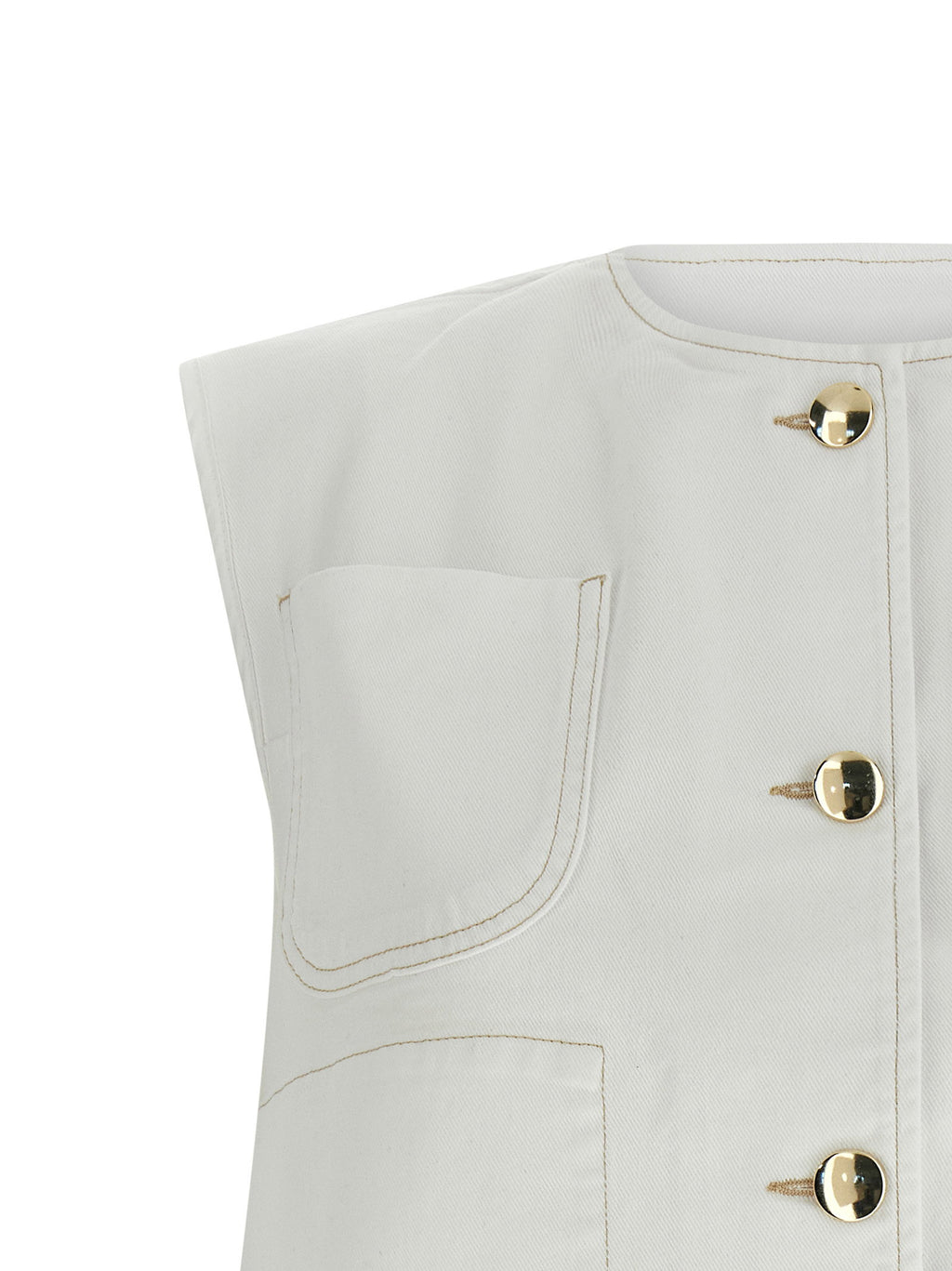 Fabiana Filippi Denim And Knit Vest