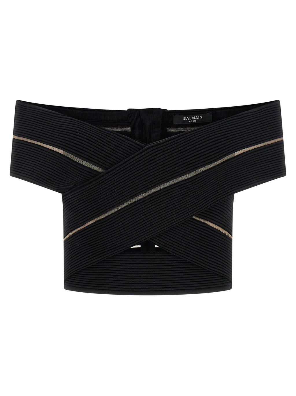 Balmain Off-the-shoulder Crop Top