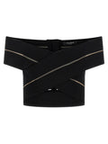 Balmain Off-the-shoulder Crop Top