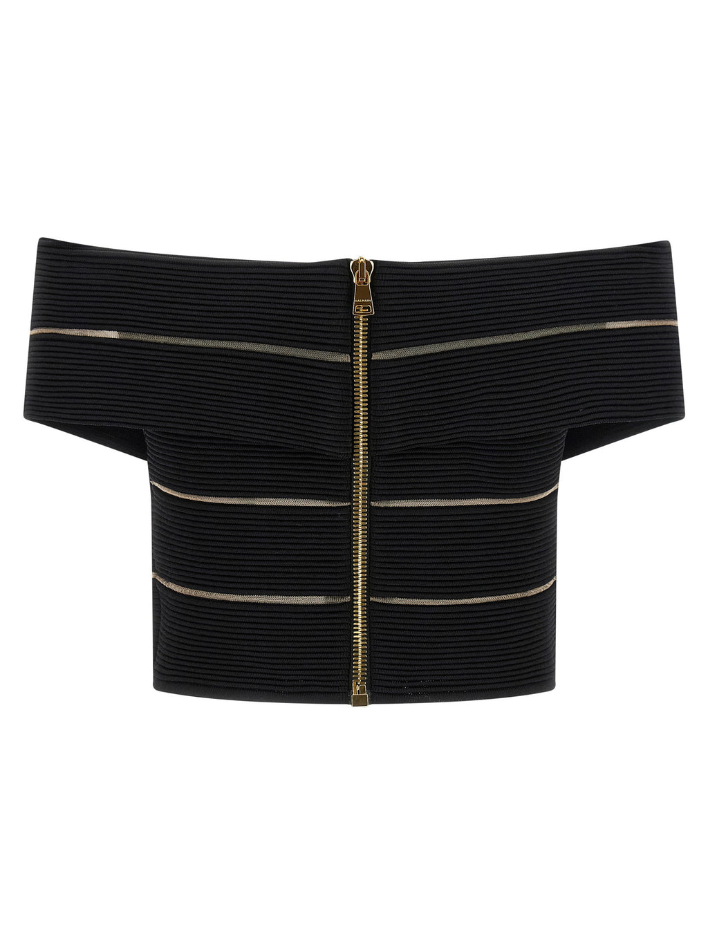 Balmain Off-the-shoulder Crop Top