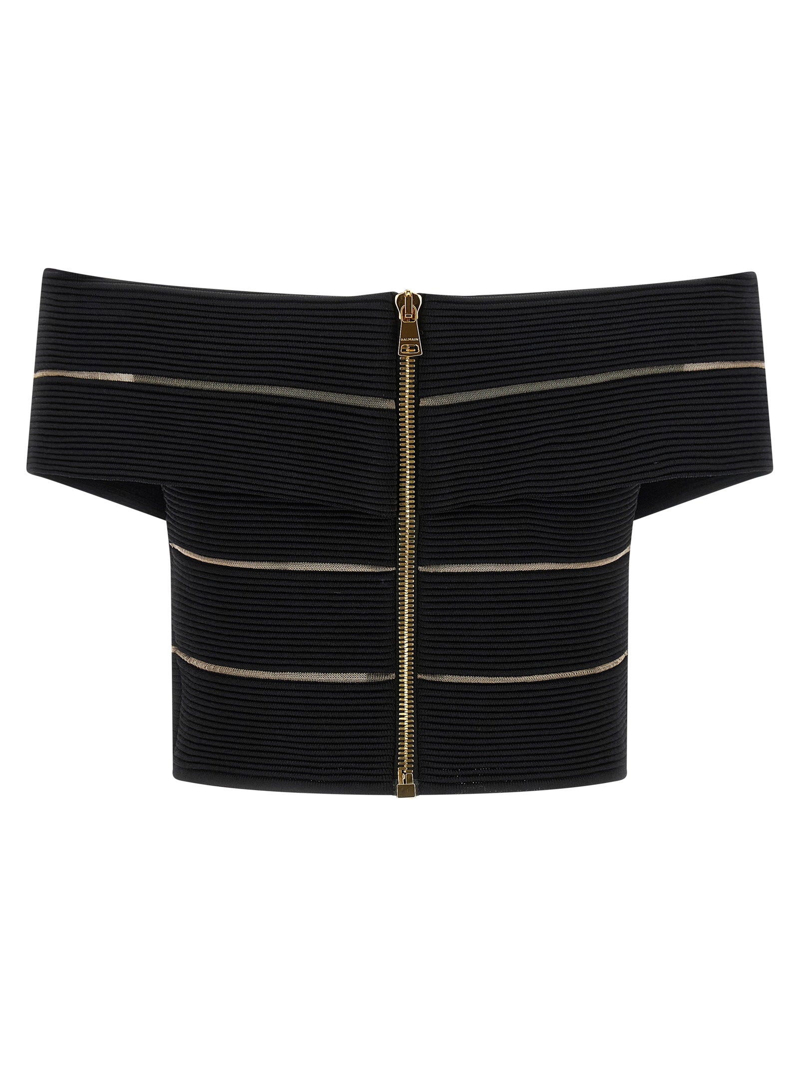 Balmain Off-the-shoulder Crop Top