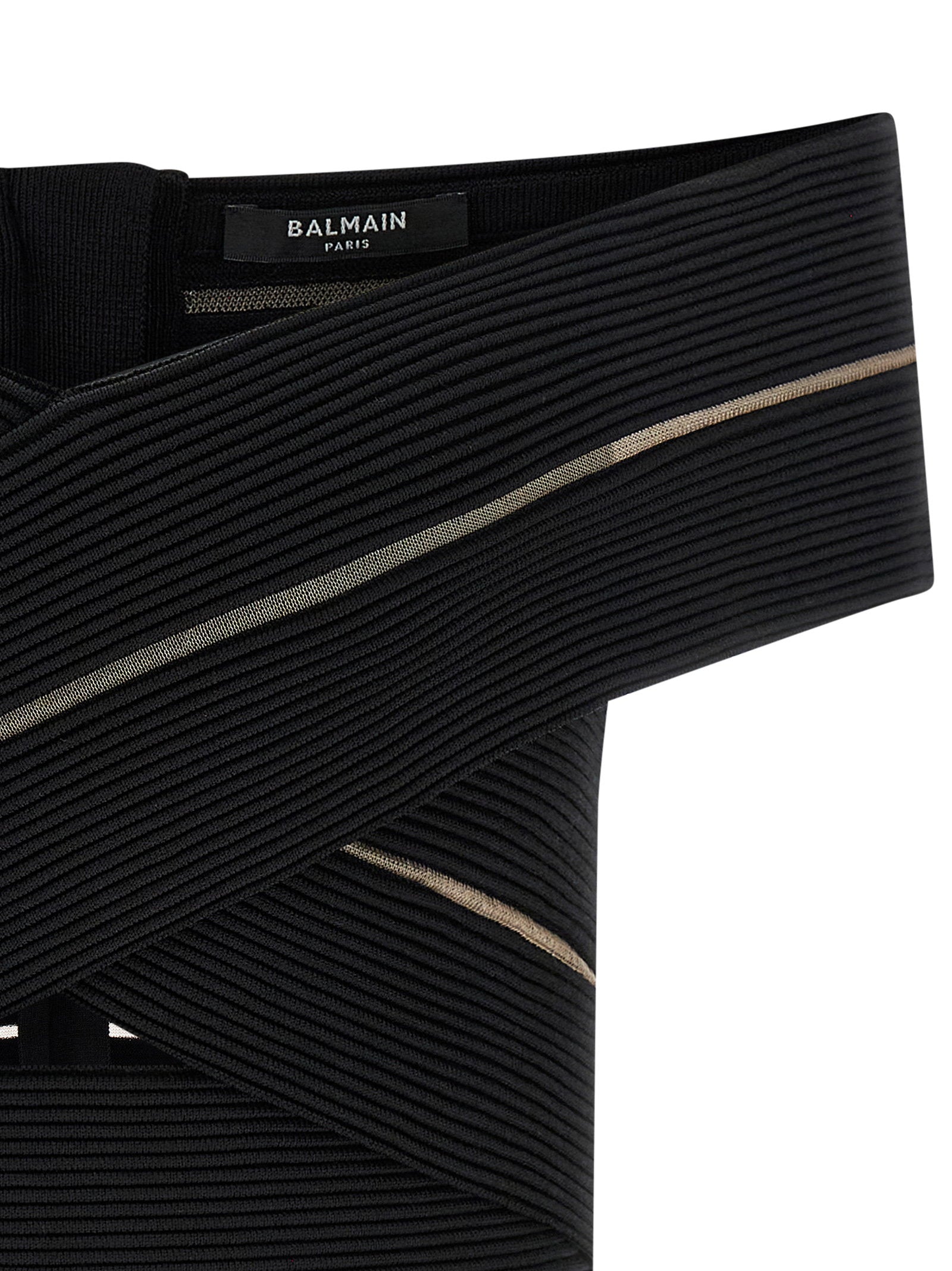 Balmain Off-the-shoulder Crop Top