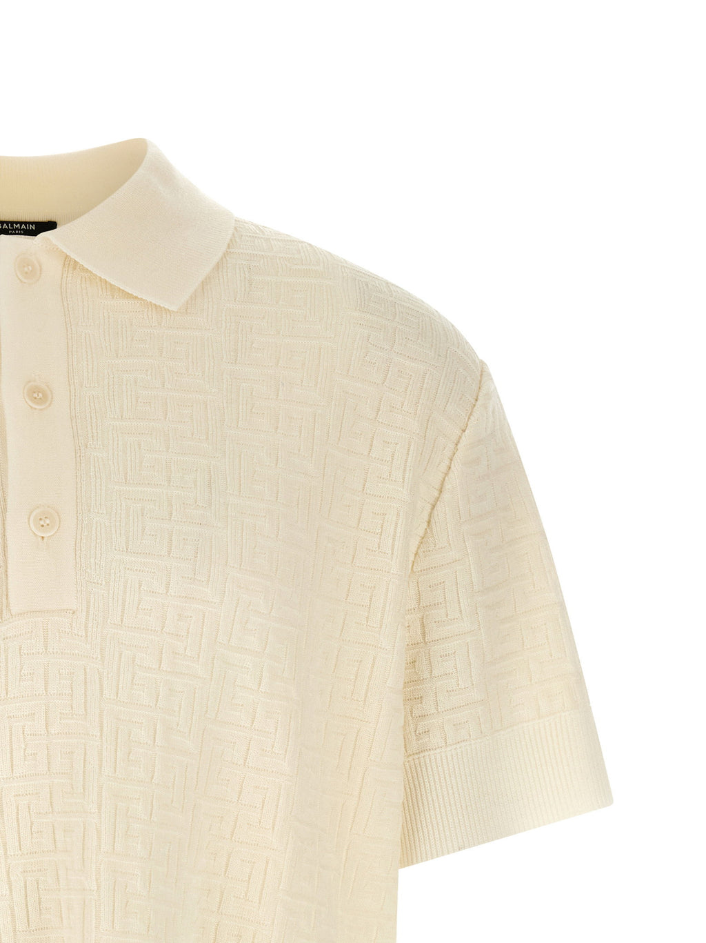 Balmain Monogram Jacquard Polo Shirt