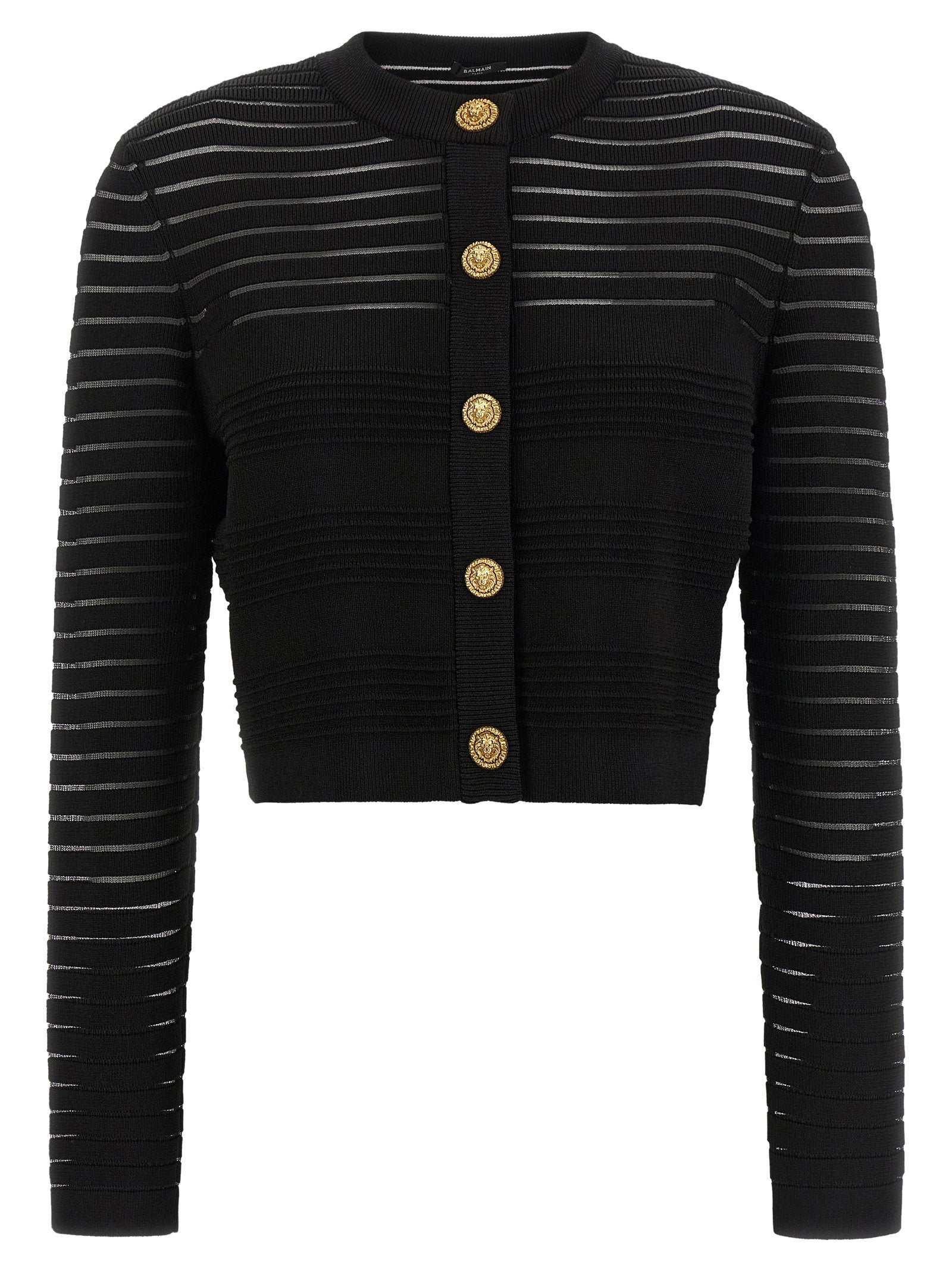 Balmain Semi-transparent Stripes Cardigan