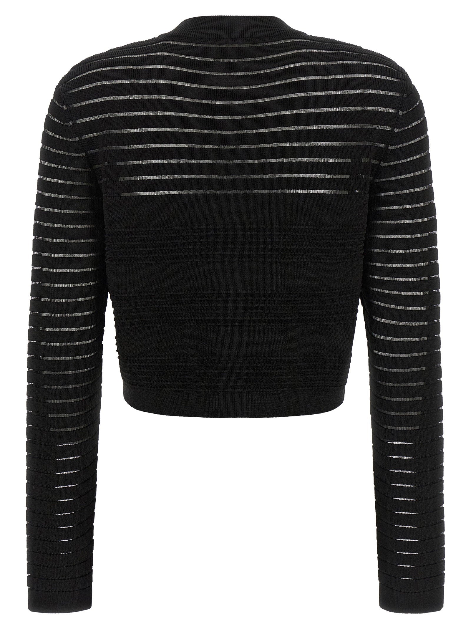 Balmain Semi-transparent Stripes Cardigan