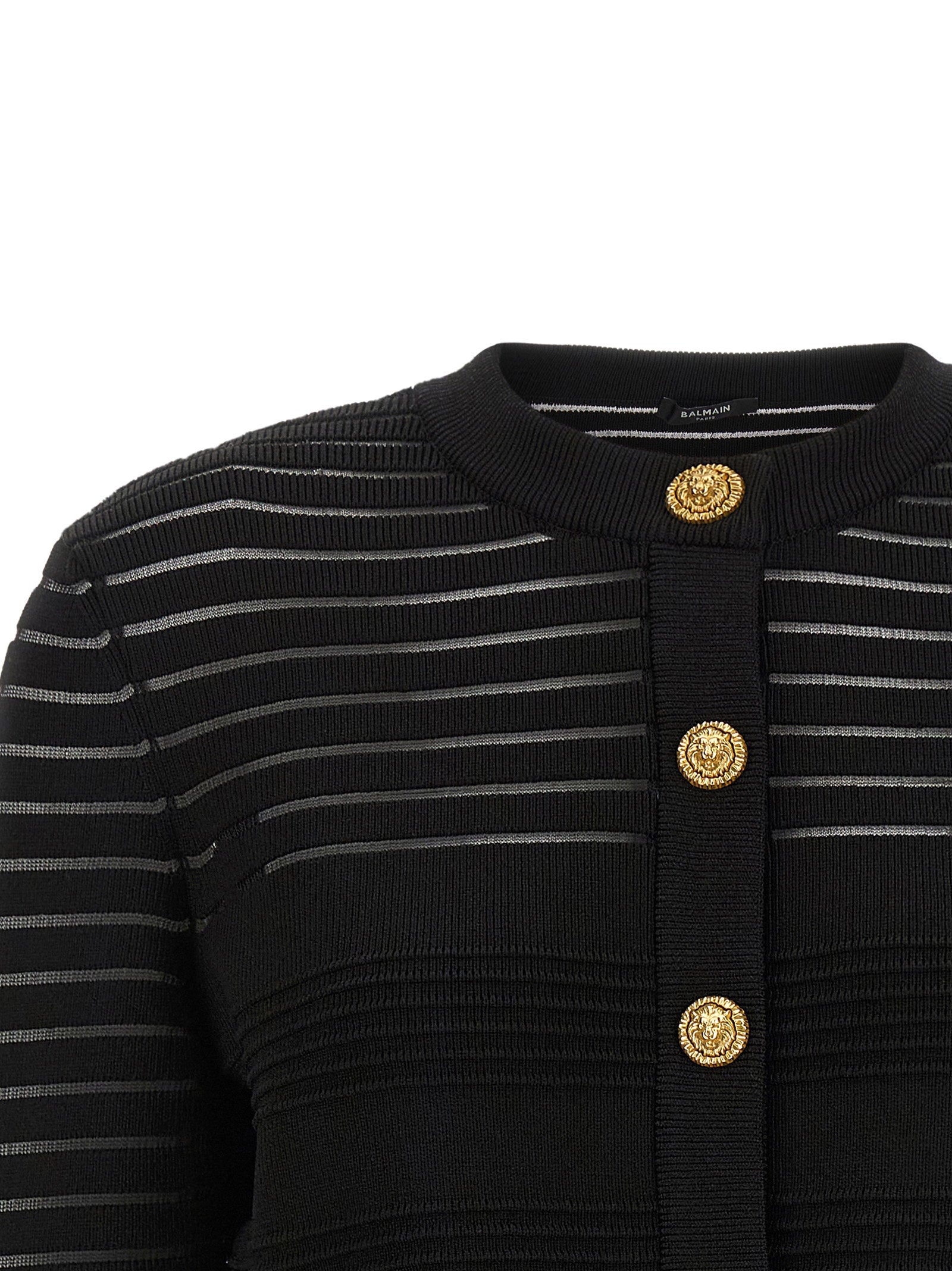 Balmain Semi-transparent Stripes Cardigan