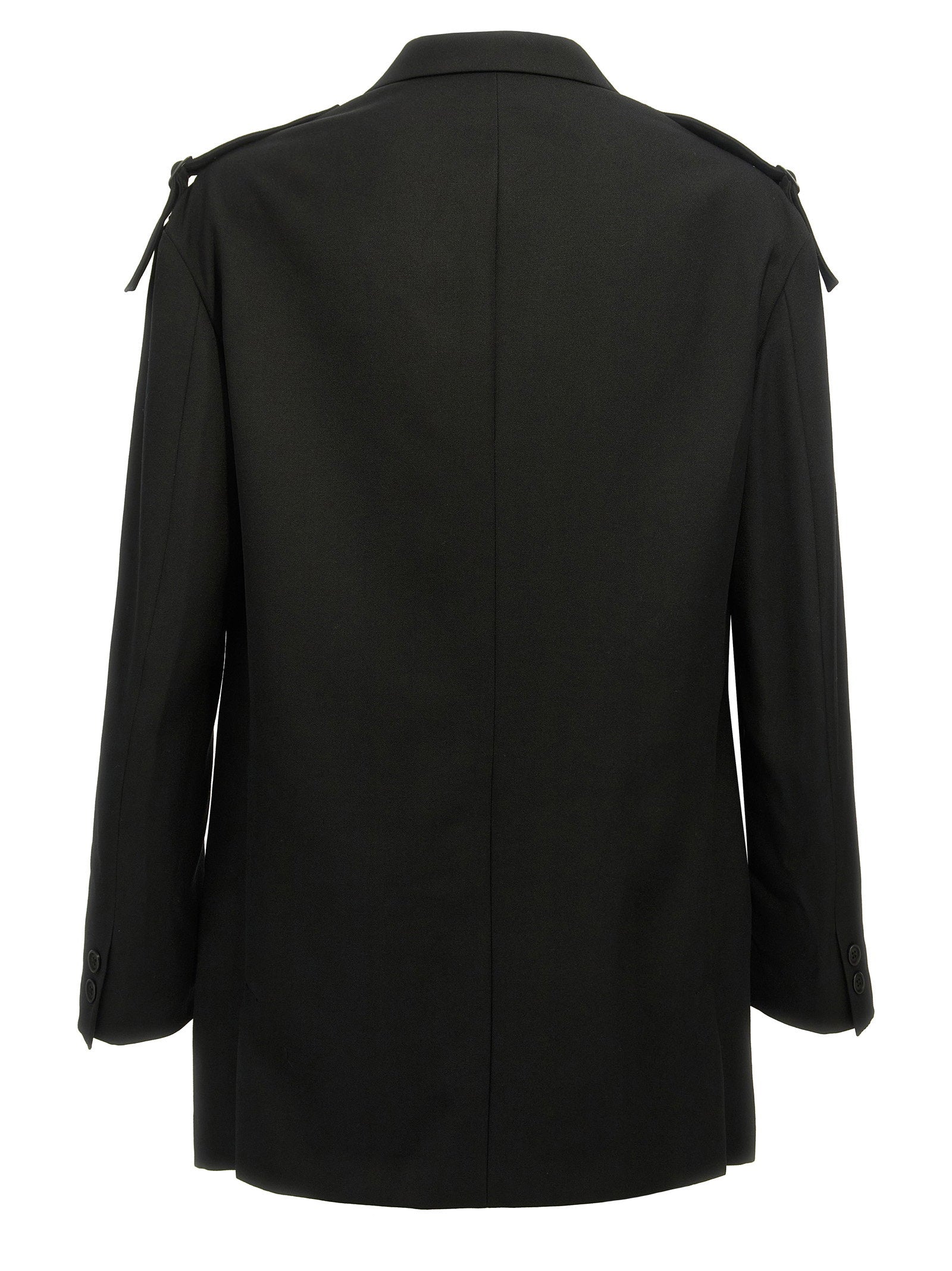 Yohji Yamamoto Single-breasted Blazer With Strap Detail