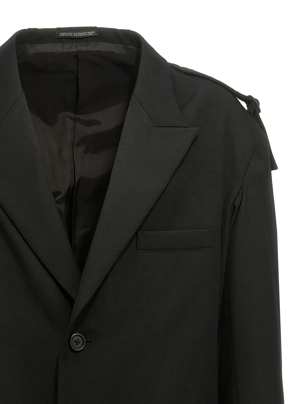 Yohji Yamamoto Single-breasted Blazer With Strap Detail