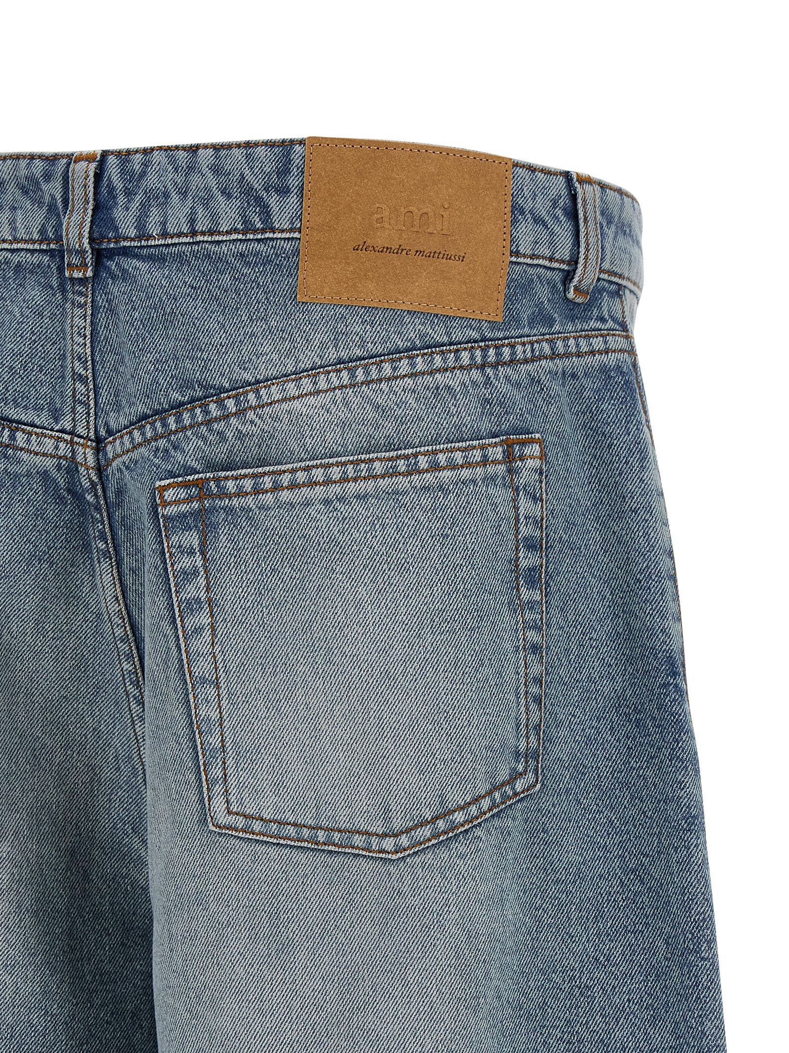 Ami Paris Denim Bermuda Shorts